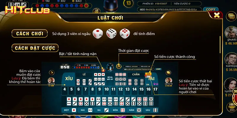 Bật mí kinh nghiệm chơi Sicbo Hitclub thắng đậm